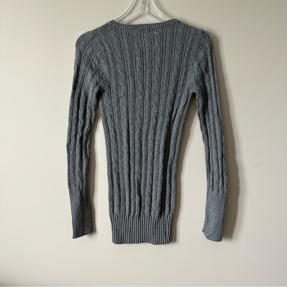 American Eagle Womens Gray Cable Knit Pullover Sweater Small - Picture 2 of 9
